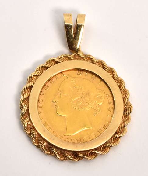 Beautiful 1882 Newfuoundland $2 Gold Pendant