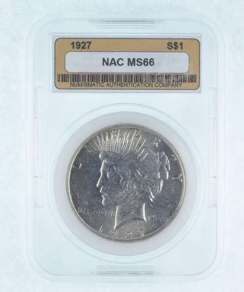 MS66 1927 Peace Silver Dollar - Graded NAC