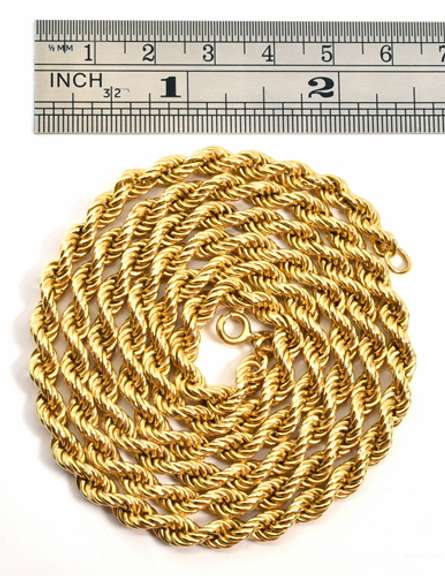 Wide & Long 18k Rope Necklace