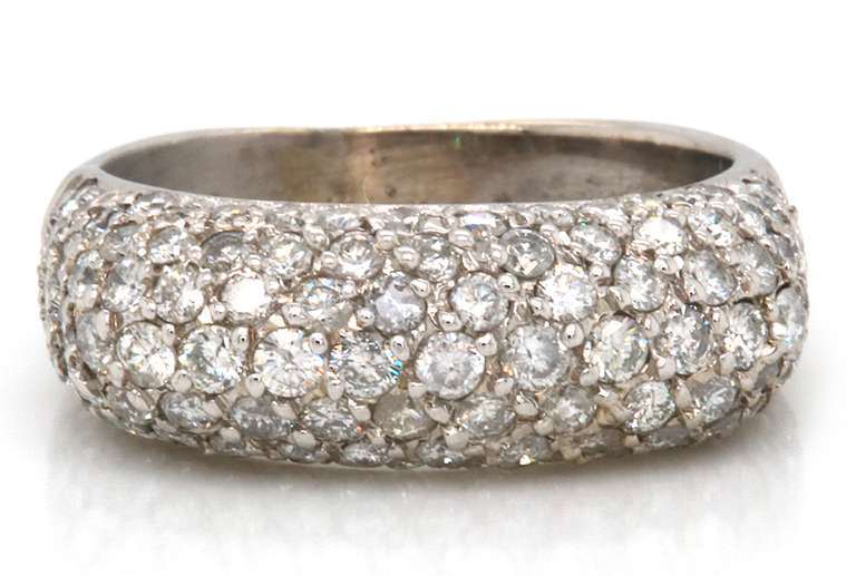 Glittering 14kt WG Pave Diamond Ring
