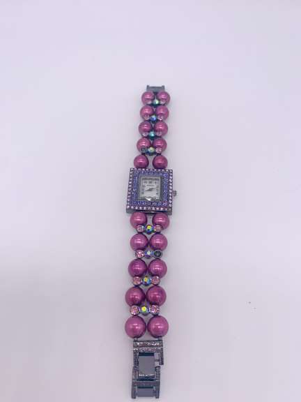 Stunning Pearl & Gemstone Geneva Watch Bracelet