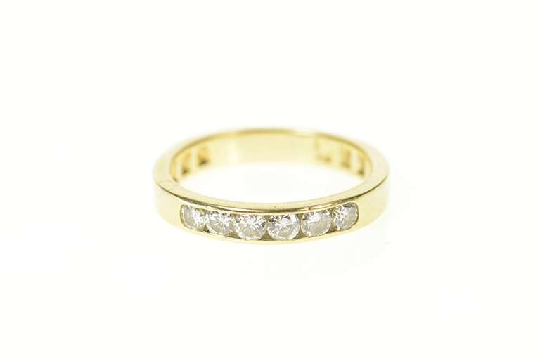 14K Yellow Gold 0.48 Ctw Classic Diamond Wedding Band Ring