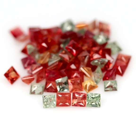 Multi-color 7.84ct radiant princess cut Songean Sapphire set