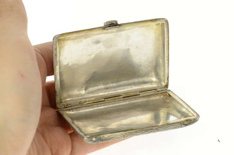 Sterling Silver MWS Monogram Ornate Victorian Scroll Match Case