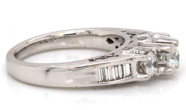 Modern Elegance 14kt WG Round Diamond Ring with Channel Set Accents