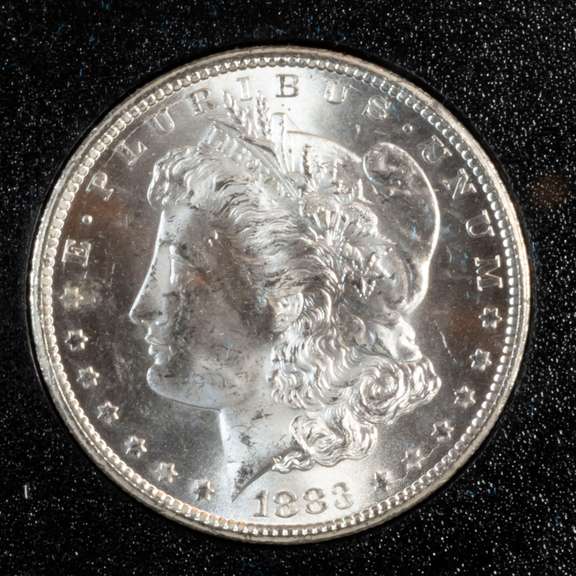 1883 CC GSA Unc  Morgan Dollar Box And Paper