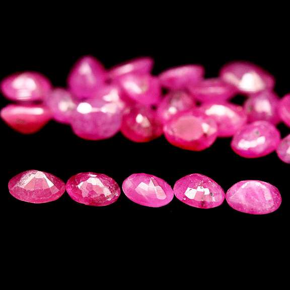 Heated only! 5ct 24 piece violet red Ruby set
