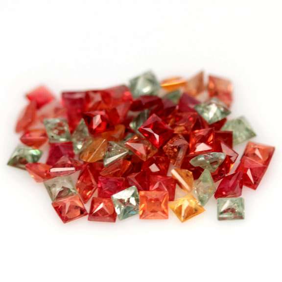 Multi-color 7.84ct radiant princess cut Songean Sapphire set