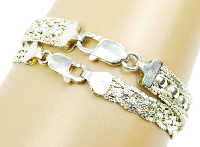 2 High Quality Italian Sterling Silver Bracelets