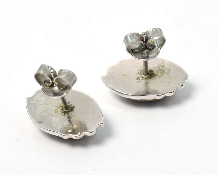 Sterling Silver Cabochon Earrings