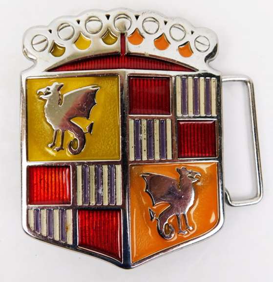 Ornate Enameled Automobile Belt Buckle