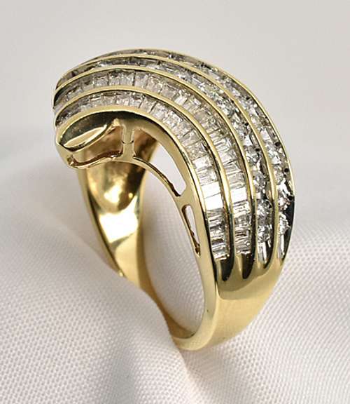 Flashy Chevron Shaped Diamond Ring
