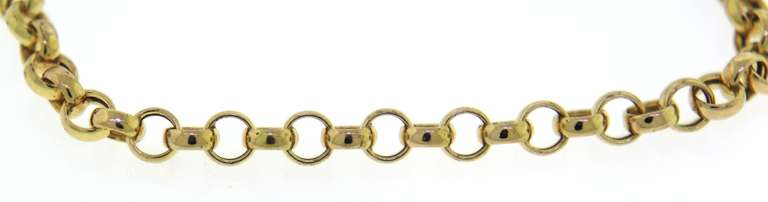 Fancy Yellow Gold Rolo Link Bracelet