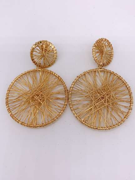 Flashy 22kt Plated Sterling Silver Earrings
