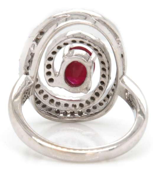 Excellent Ruby & Diamond Swirl Ring