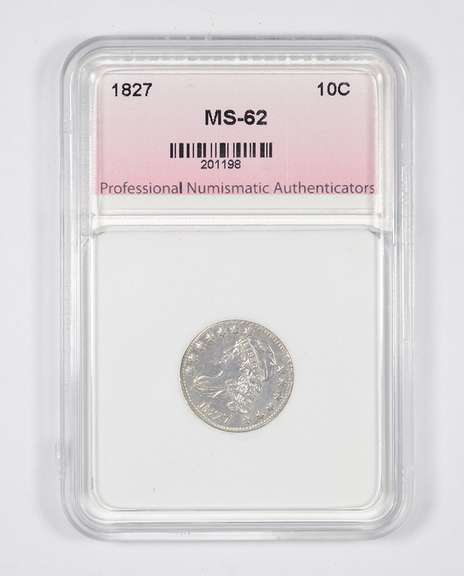 MS62 1827 Capped Bust Dime - Graded PNA