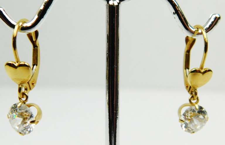 3 Pair of 14K Yellow Gold Cubic Zirconia Earrings