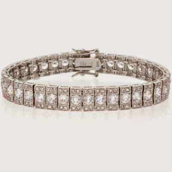 Sterling Silver CZ  Estate Tennis Bracelet