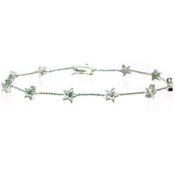 Sterling Silver Diamond Accent Star Tennis Bracelet