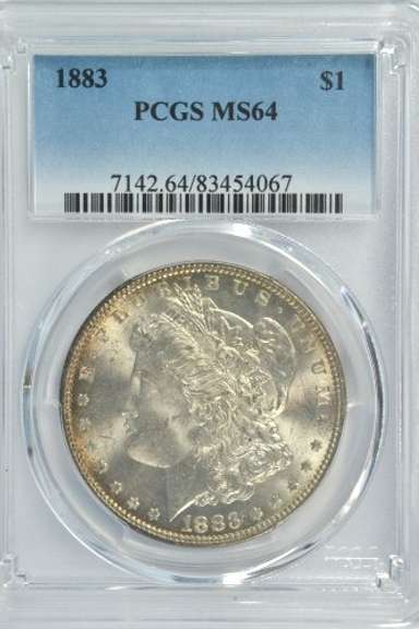 Virtual Gem BU 1883 Morgan Silver Dollar. PCGS MS64