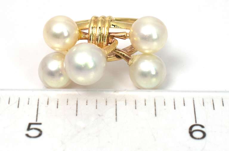 Custom Pearl Ring in 14KT Yellow Gold