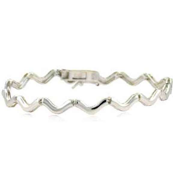 Sterling Silver Swirl Linked Bracelet