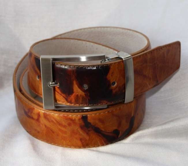 Casual Leather Belt 1 1/2 Inch Wide, Made In Italy
