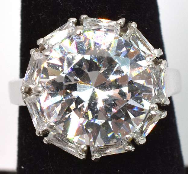 Sterling Silver CZ Cocktail Ring