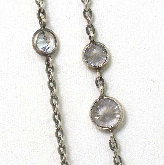 Pair of CZ Layering Necklaces in Sterling Silver