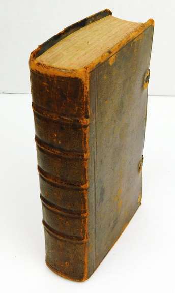 1814 Antique German Leather Bible with Genealogy