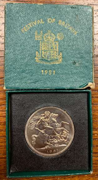 1951 Great Britain 5 Shillings in original box
