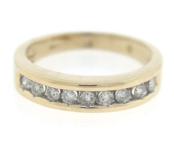 Gent's Yellow Gold Channel Set Diamond Band