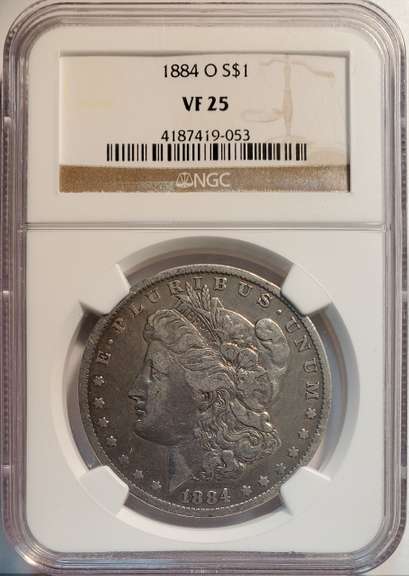 Certified Morgan Silver Dollar 1884-O