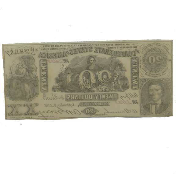 Bold Early Sept 2 1861 Series $20 CSA Note