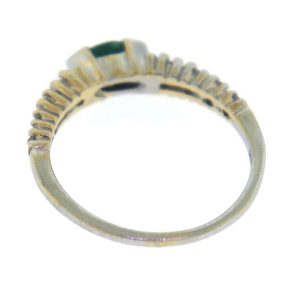 Cute Marquise Emerald and Diamond Ring