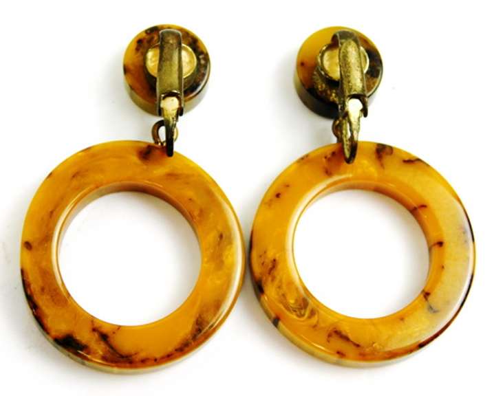 Vintage Bakelite Hoop Earrings