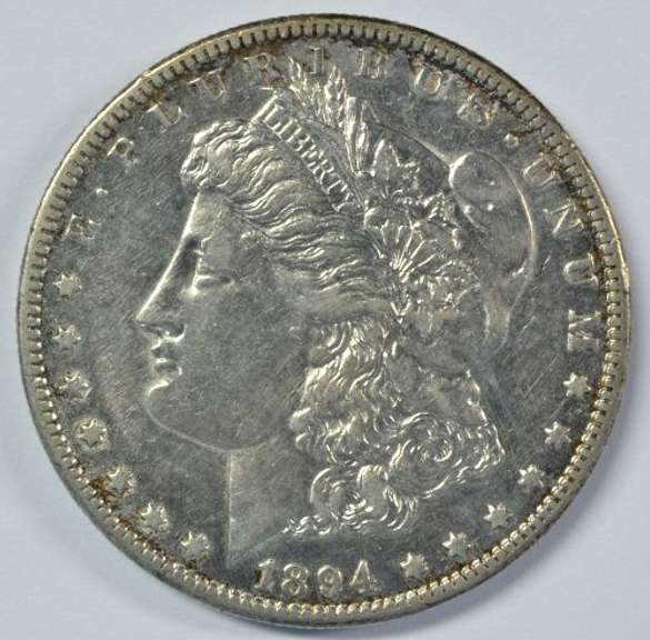 Rare key date 1894-S Morgan Silver Dollar in AU