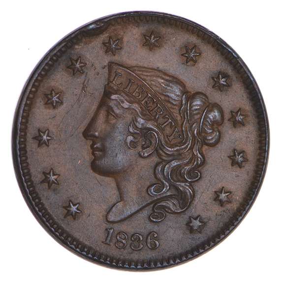 1836 Young Head Large Cent - Choice