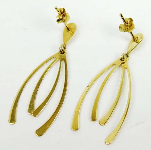 Italian 14K Yellow Gold Dangle Earrings