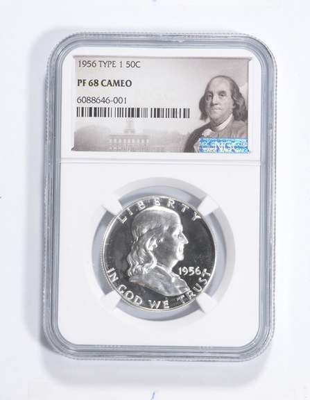 PF68 CAM 1956 Franklin Half Dollar - Type 1 - Graded NGC