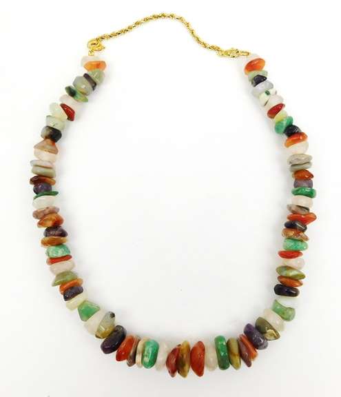 Vintage Multi Semi-Precious Hard Gemstone Necklace