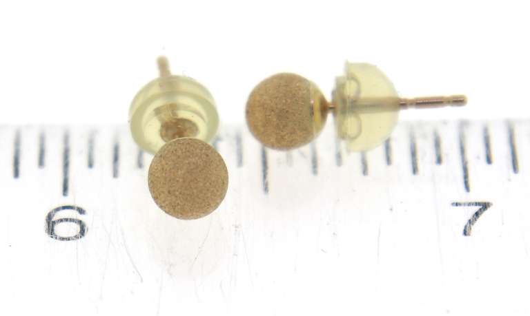 Simple Yellow Gold Textured Ball Earrings