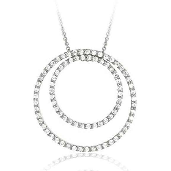 Sterling Silver .925 cz Diamond cubic zirconia Eternity Pendant/Slide
