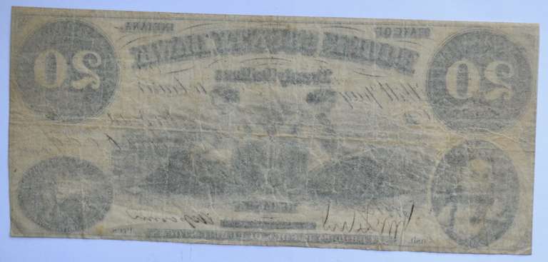 $ 20 State Of Indiana Boone County Bank Lebanon 1850 Note