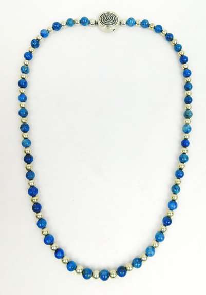 Carolyn Pollack Sterling & Lapis Bead Necklace
