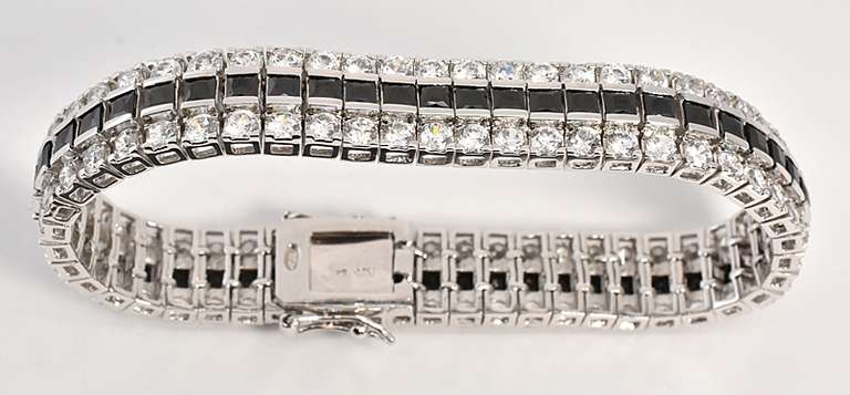 Flashy Sterling Antique Inspired Stone Bracelet