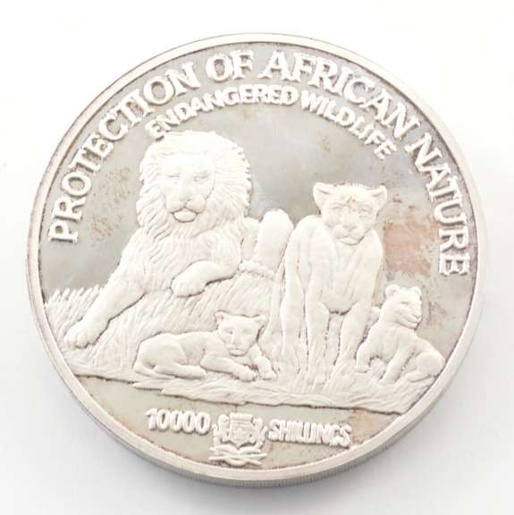 1999 Somalia 10,000 Shillings Endangered Lion 500g Silver Coin Box/COA