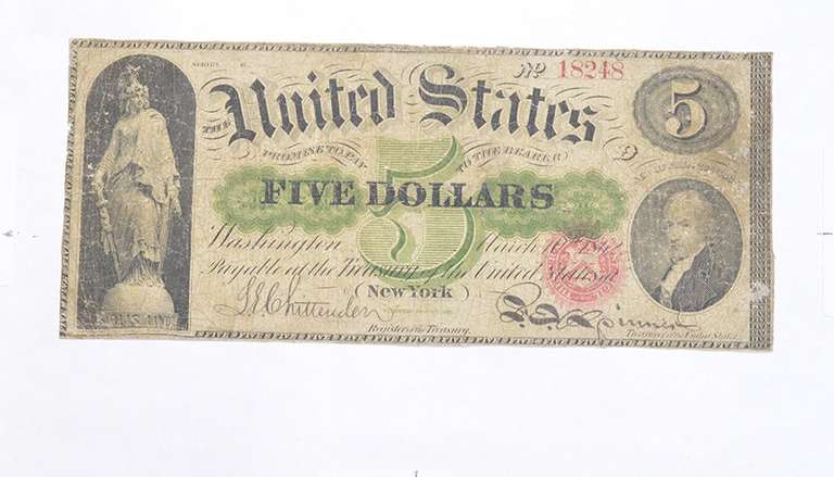 1862 $5.00 New York US Large Note