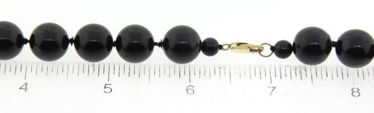 Black Onyx Bead Necklace