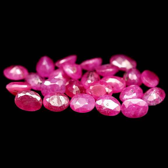 Heated only! 5ct 24 piece violet red Ruby set